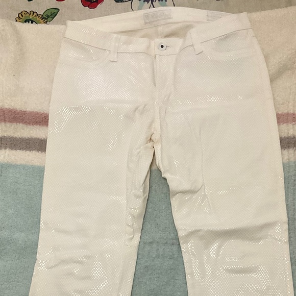 Guess Brittney Skinny Jeans White Snakeskin Size 30 - Picture 1 of 4